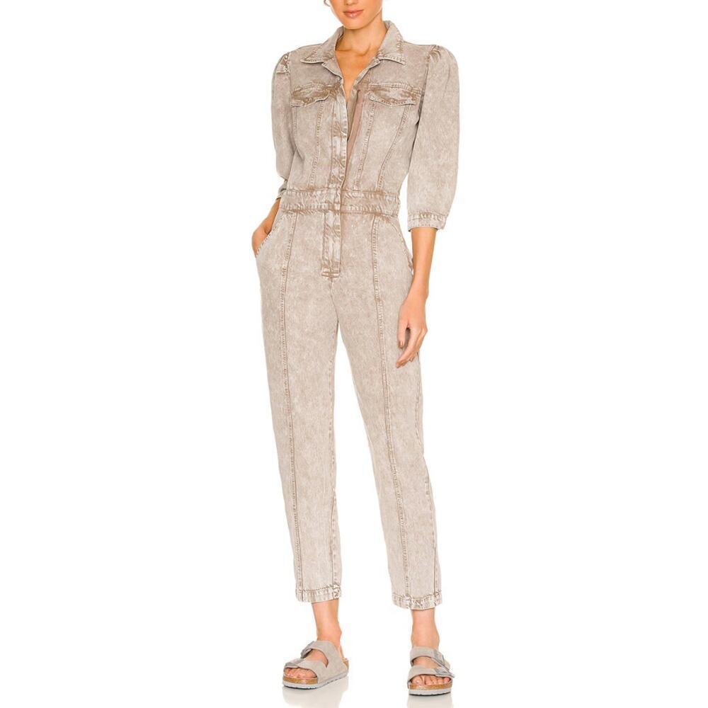 YFB Clothing Kahrina Jumpsuit in Driftwood Mineral Wash Size M